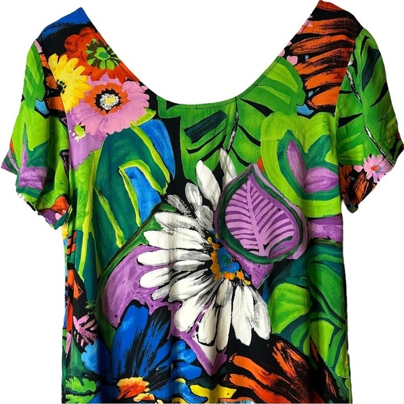 Jams World Hattie Flower Vibes 50 Years‎ Dress Size Small 100% Rayon Hawaii - Picture 7 of 12